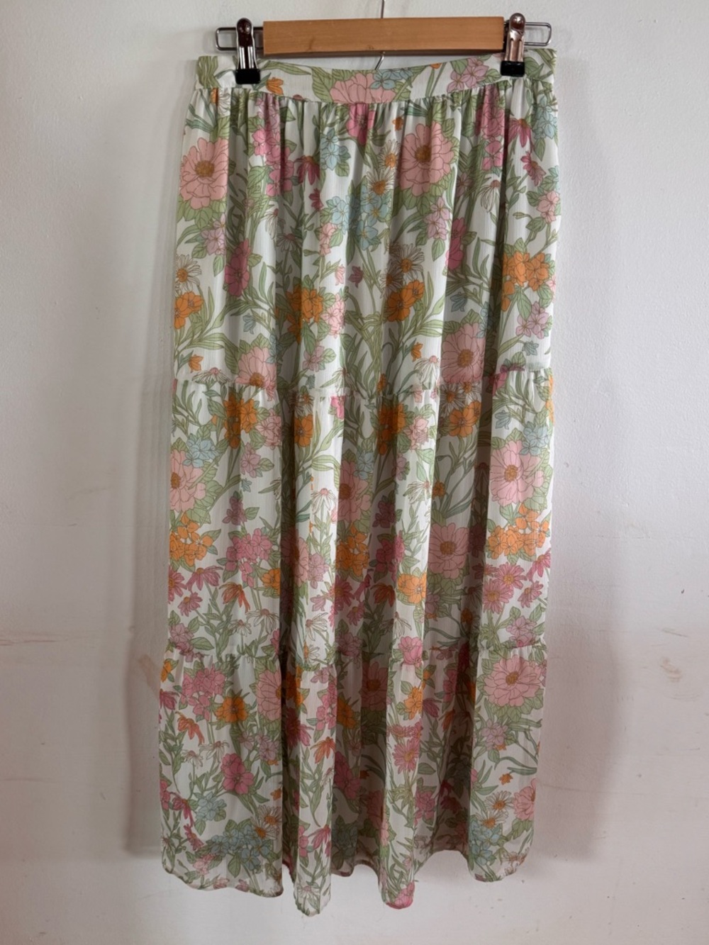 Vince Camuto Women’s XS Tiered Maxi Skirt Fairycore Floral